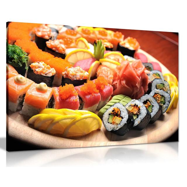 Sushi Sashimi Japanese Restaurant - Wrapped Canvas Photograph Ebern Designs Size: 31cm H x 46cm W on Productcaster.