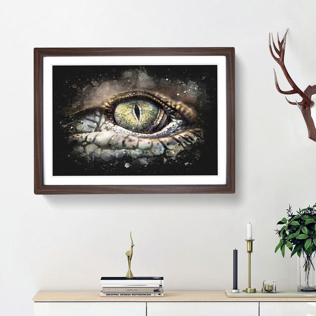 Crocodile Eye - Picture Frame Graphic Art Print East Urban Home Frame Option: Walnut Framed, Size: 45cm H x 63cm W x 2cm D on Productcaster.