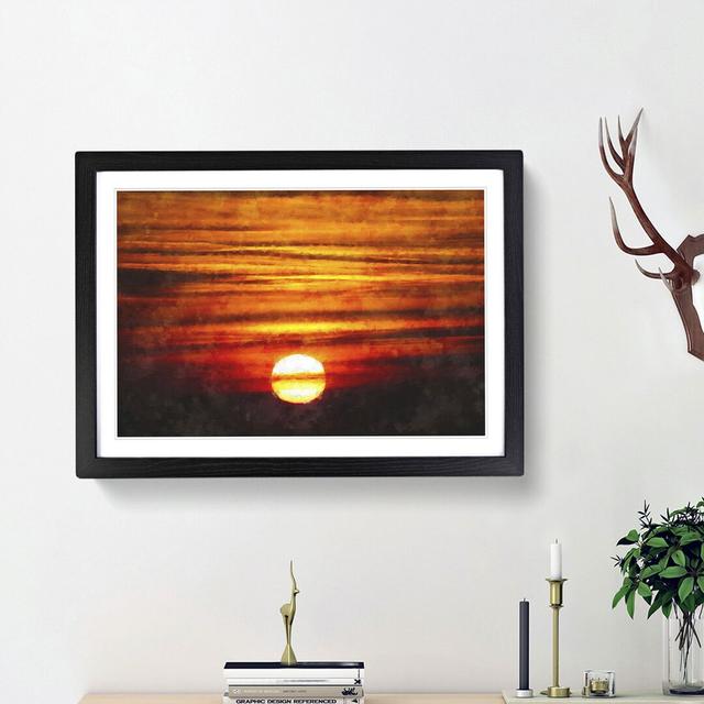 Orange Sunset - Picture Frame Painting Print East Urban Home Frame Option: Black Framed, Size: 45cm H x 63cm W x 2cm D on Productcaster.