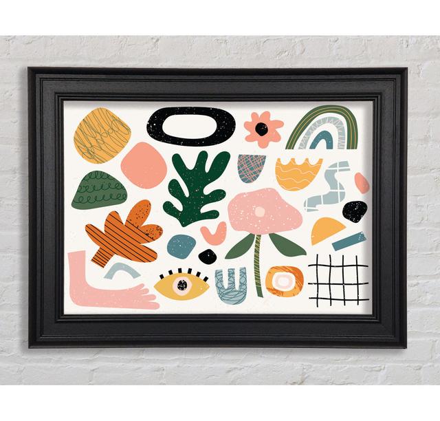 Modern Shapes and Flowers - Single Picture Frame Art Prints Isabelle & Max Size: 59.7cm H x 84.1cm W x 8cm D on Productcaster.