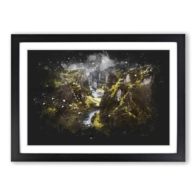 Tectonic Plates in Iceland - Picture Frame Painting East Urban Home Size: 36cm H x 48cm W x 2cm D, Frame Option: Black Framed on Productcaster.