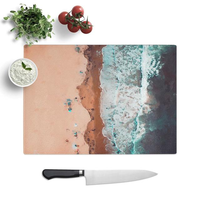 Tempered Glass Blacks Beach in San Diego Cali Chopping Board East Urban Home Size: 39 cm W x 28.5 cm L on Productcaster.