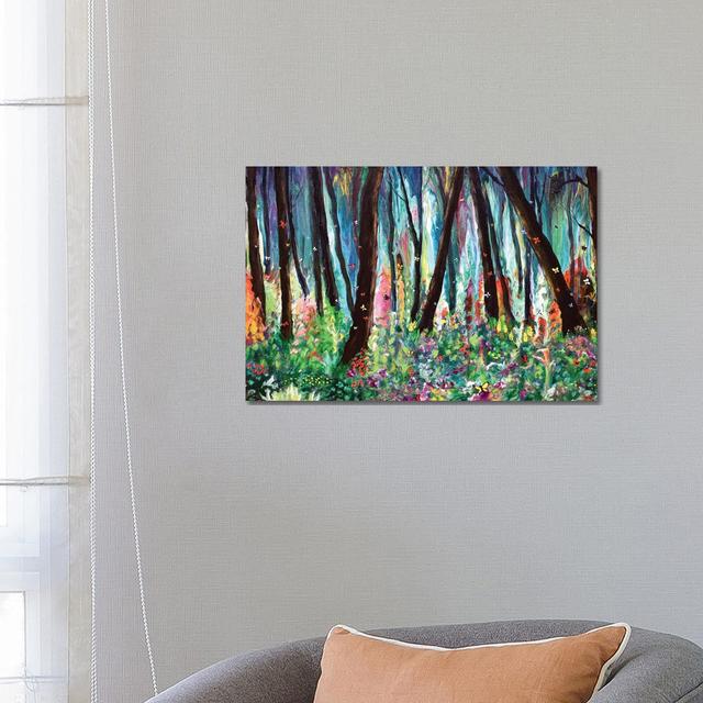 Woodland Wildflowers and Butterflies by Laura Iverson - Wrapped Canvas Painting Alpen Home Size: 45.72cm H x 66.04cm W x 1.905cm D on Productcaster.