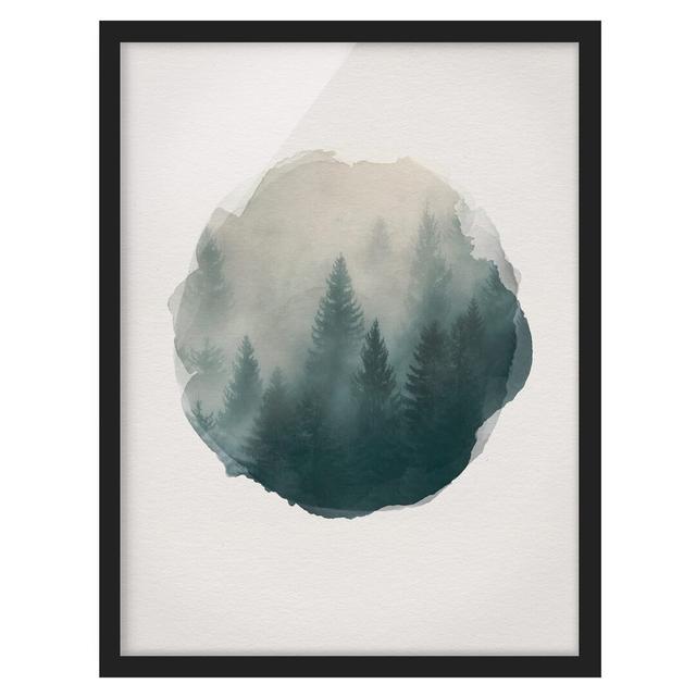 Coniferous Forest in the Mist - Picture Frame Graphic Art Union Rustic Size: 55cm H x 40cm W x 2cm D, Frame Option: Black Framed on Productcaster.