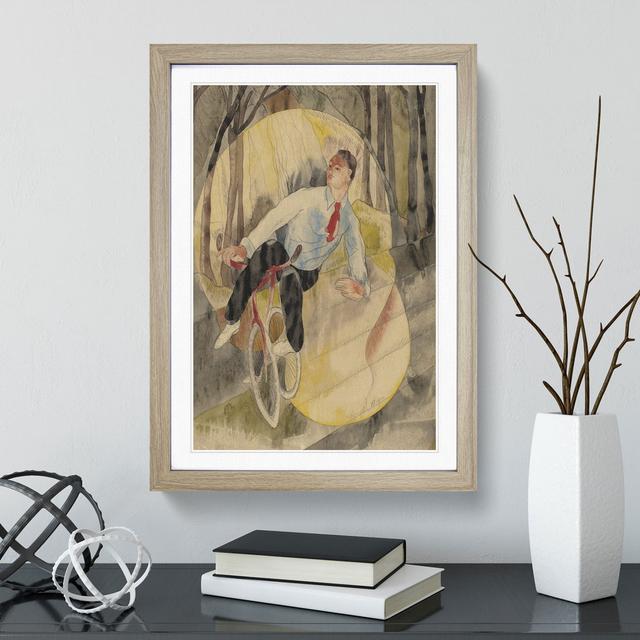 The Bicycle Rider by Charles Demuth - Picture Frame Painting East Urban Home Size: 48cm H x 36cm W x 2cm D, Frame Option: Oak Framed on Productcaster.