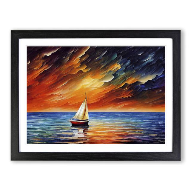 Sailing Boat on the Ocean Vol.2 Abstract - Picture Frame Painting Breakwater Bay Frame Colour: Black , Size: 25cm H x 34cm W x 2cm D on Productcaster.