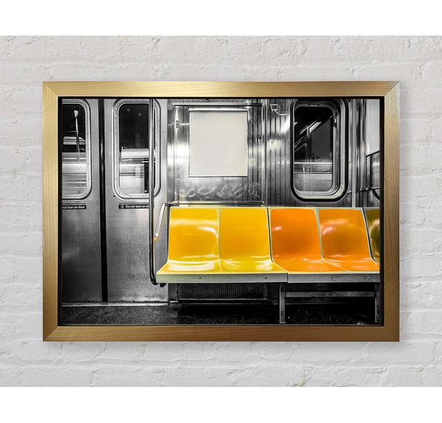 Yellow Seats In The Subway - Single Picture Frame Art Prints Bright Star Size: 84.1cm H x 118.9cm W x 3.4cm D on Productcaster.