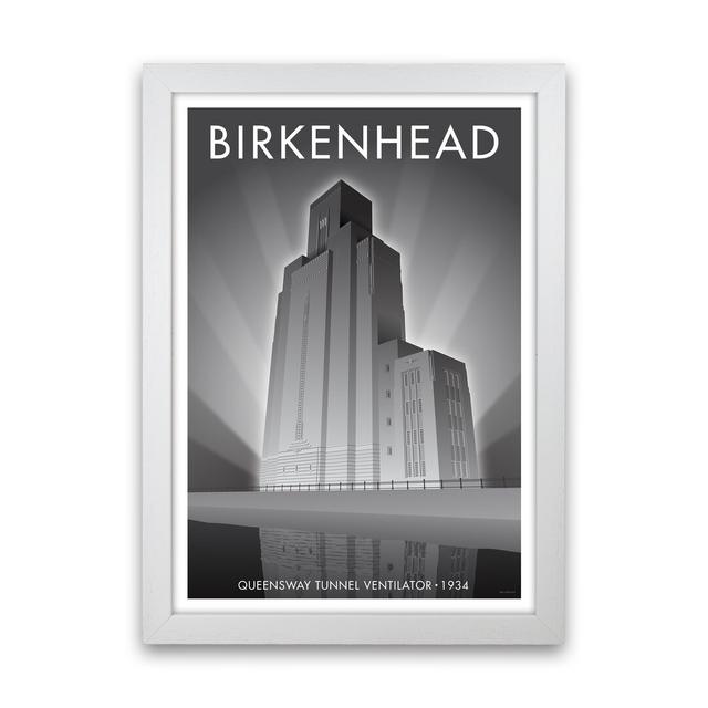 Birkenhead Queensway Tunnel Travel Art Print By Stephen Millership 30 X 40Cm / Black Grain Rosalind Wheeler Format: White Framed Paper, Size: 34cm H x on Productcaster.