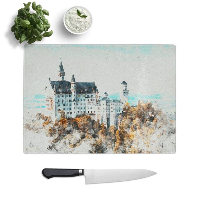 The Neuschwanstein Castle in Germany Watercolour Chopping Board East Urban Home Size: 20cm W x 28.5cm L on Productcaster.