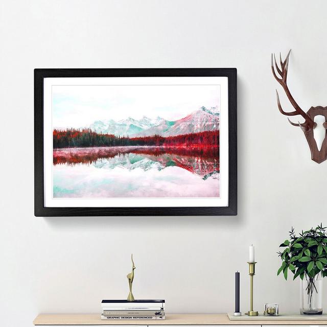 Lake Reflection - Picture Frame Painting Print East Urban Home Frame Option: Black Framed, Size: 62cm H x 87cm W x 2cm D on Productcaster.