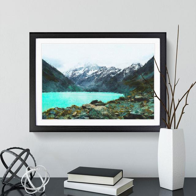 Aoraki Mount Cook In New Zealnd - Picture Frame Painti East Urban Home Format: Black, Size: 33cm H x 45cm W x 2cm D on Productcaster.