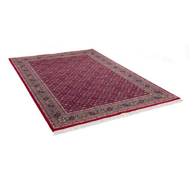 Benares Hand Knotted Wool Red Rug Theko Rug Size: Rectangular 90 x 160cm on Productcaster.