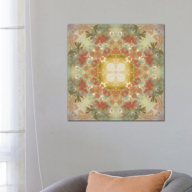 Kaleidoscope Floral Gold by Nan - Wrapped Canvas Gallery-Wrapped Canvas Giclée ClassicLiving Size: 66.04cm H x 66.04cm W x 1.9cm D on Productcaster.