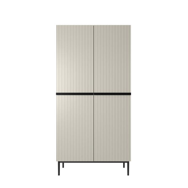 Alhowra Manufactured Wood Wardrobe Latitude Run Finish: Grey/Matte Black on Productcaster.