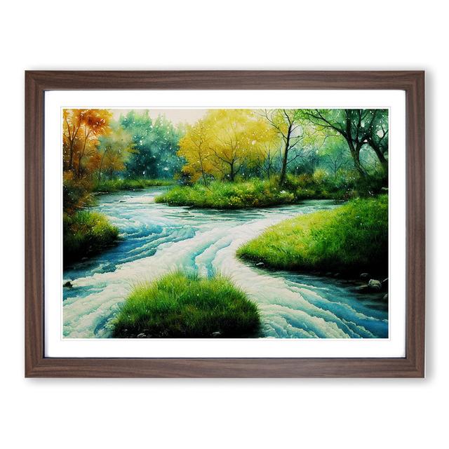 Illuminating Stream - Single Picture Frame Print Alpen Home Size: 34cm H x 46cm W x 2cm D, Frame Colour: Walnut on Productcaster.