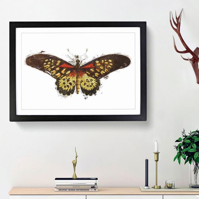 Leona Butterfly by George Shaw - Picture Frame Painting Print East Urban Home Size: 27cm H x 36cm W x 2cm D, Frame Option: Black Framed on Productcaster.