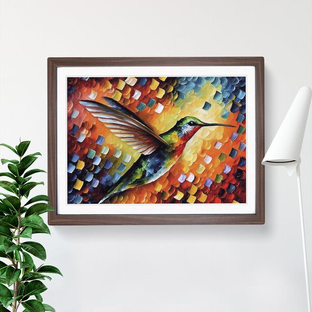 Hummingbird Vol.7 Abstract - Single Picture Frame Painting Metro Lane Frame Colour: Walnut, Size: 34cm H x 46cm W x 2cm D on Productcaster.