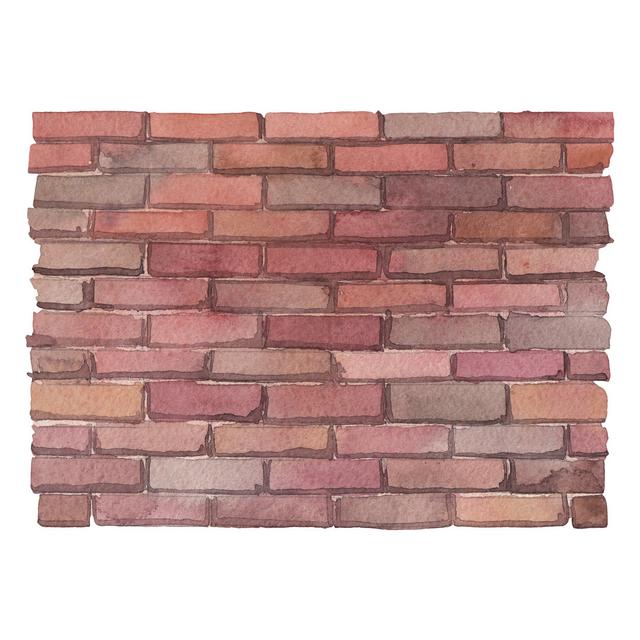 Watercolor Brick Wall by Homunkulus28 - Wrapped Canvas Art Prints Wall Art Production Network Size: 122cm H x 122cm W x 3.8cm D on Productcaster.