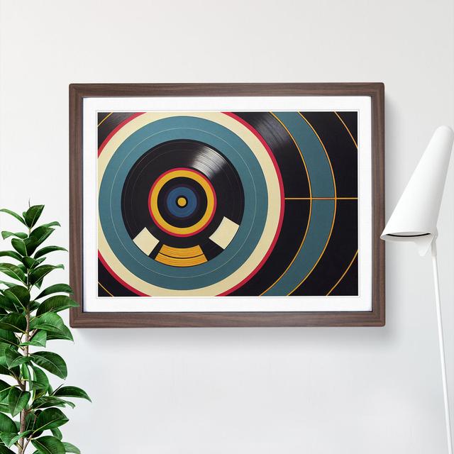 Vintage Vinyl Record Art Vol.4 Abstract - Picture Frame Painting Metro Lane Frame Colour: Walnut, Size: 34cm H x 46cm W x 2cm D on Productcaster.