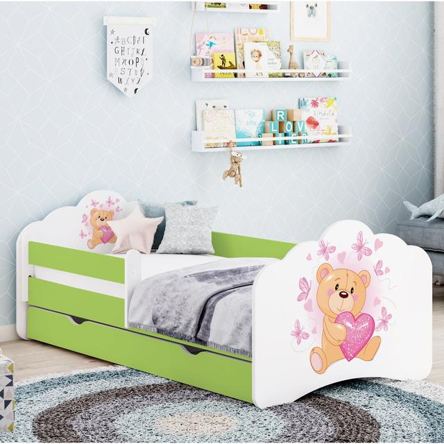 Riey Cot Bed / Toddler (70 x 140cm) Bed Frame with Drawers Harriet Bee Colour (Bed Frame): Green on Productcaster.