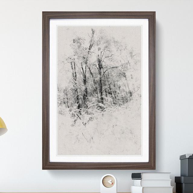 Winter Forest Vol.4 Watercolour - Picture Frame Graphic Art East Urban Home Size: 65cm H x 48cm W x 2cm D, Frame Option: Walnut on Productcaster.