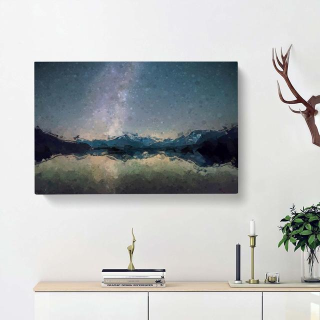 Mountain Star Reflection In Italy In Abstract - Wrapped Canvas Painting East Urban Home Size: 35cm H x 50cm W x 3cm D on Productcaster.