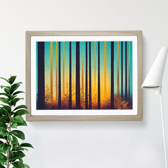 Spring Forest Art Deco Vol.4 - Picture Frame Graphic Art Alpen Home Frame Colour: Oak, Size: 34cm H x 46cm W x 2cm D on Productcaster.