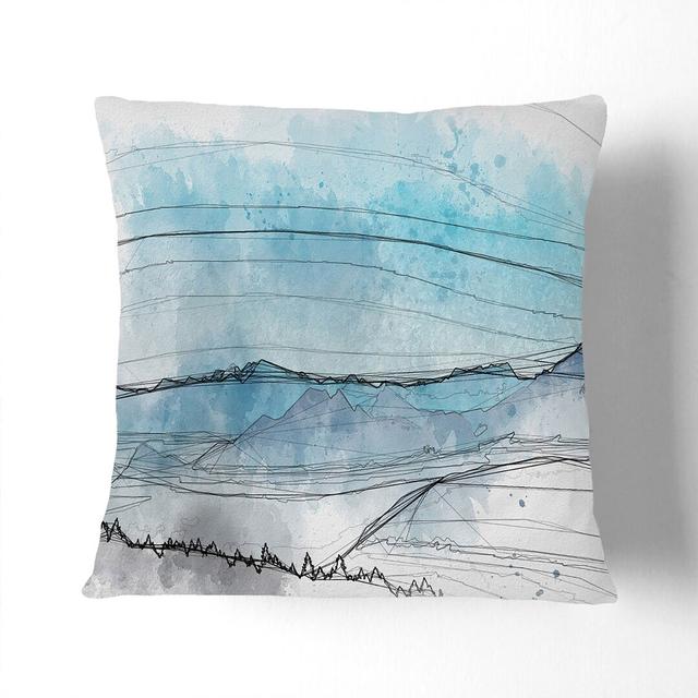 Fog Between the Mountains Cushion with Filling East Urban Home Size: 40cm H x 40cm W x 15cm D, Backing Colour: Stone on Productcaster.