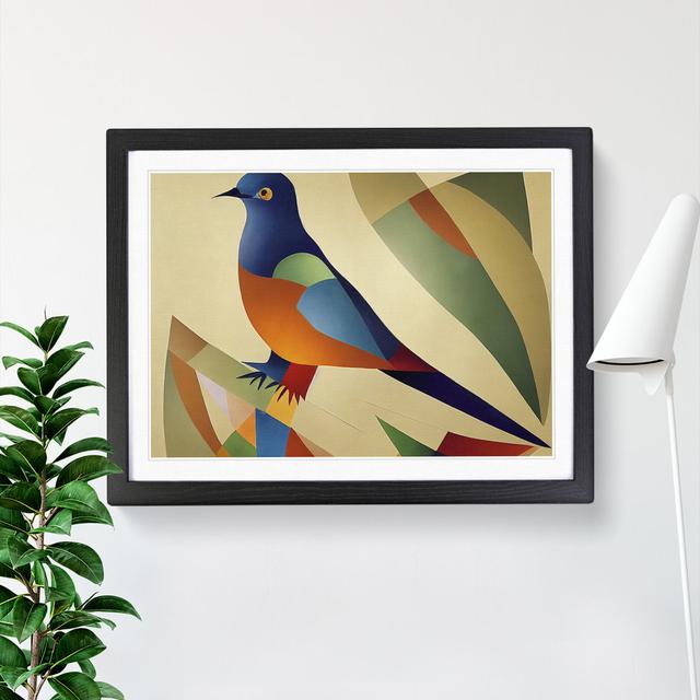 Dove Bird In Abstract Vol.1 - Single Picture Frame Print Marlow Home Co. Frame Colour: Black, Size: 46cm H x 64cm W on Productcaster.