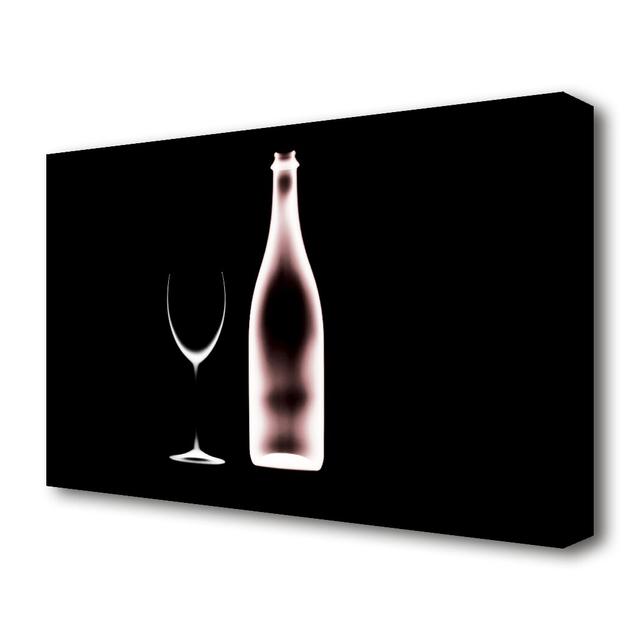 X-Ray Wine Bottle Kitchen - Wrapped Canvas Photograph on Print East Urban Home Size: 101.6 cm H x 142.2 cm W on Productcaster.