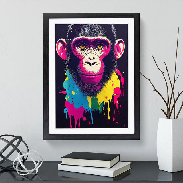 Painted Monkey No.5 - Picture Frame Painting 17 Stories Frame Colour: Black , Size: 34cm H x 25cm W x 2cm D on Productcaster.