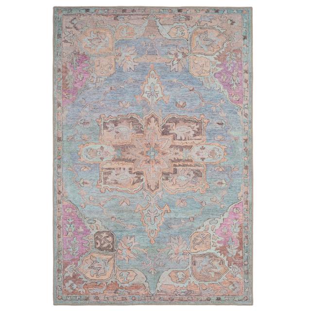 Camily Flatweave Cotton Blue/Beige/Pink Area Rug Latitude Vive Rug Size: Rectangle 160 x 230cm on Productcaster.