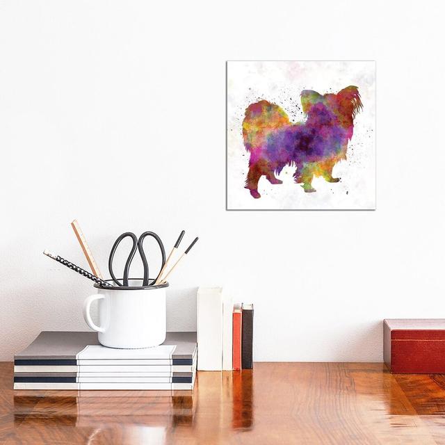 Papillon In Watercolour by Paul Rommer - Wrapped Canvas Gallery-Wrapped Canvas Giclée Latitude Run Size: 30.48cm H x 30.48cm W x 1.91cm D on Productcaster.