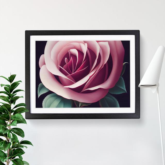 Flowing Rose Flower - Picture Frame Graphic Art ClassicLiving Frame Colour: Black Framed, Size: 34cm H x 46cm W x 2cm D on Productcaster.