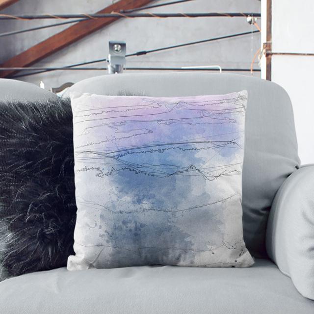 View of a Mountain Range Cushion with Filling East Urban Home Size: 40cm H x 40cm W x 15cm D, Backing Colour: White on Productcaster.