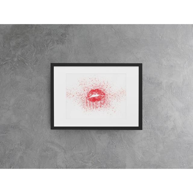 Red Splatter Lips - Picture Frame Graphic Art Fairmont Park on Productcaster.