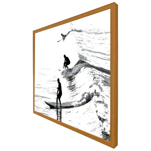 Cahokia Surfers - Single Picture Frame Art Prints House of Hampton Format: Oak Framed, Size: 61cm H x 61cm W x 4cm D on Productcaster.