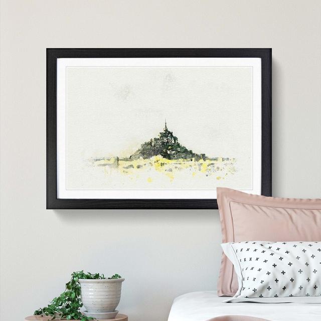 View of Le Mont-Saint-Michel in Normandy - Picture Frame Graphic Art Print East Urban Home Size: 60cm H x 91cm W x 2cm D, Frame Option: Black on Productcaster.