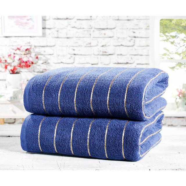 Bath Sheet (Set of 2) Symple Stuff Colour: Navy on Productcaster.