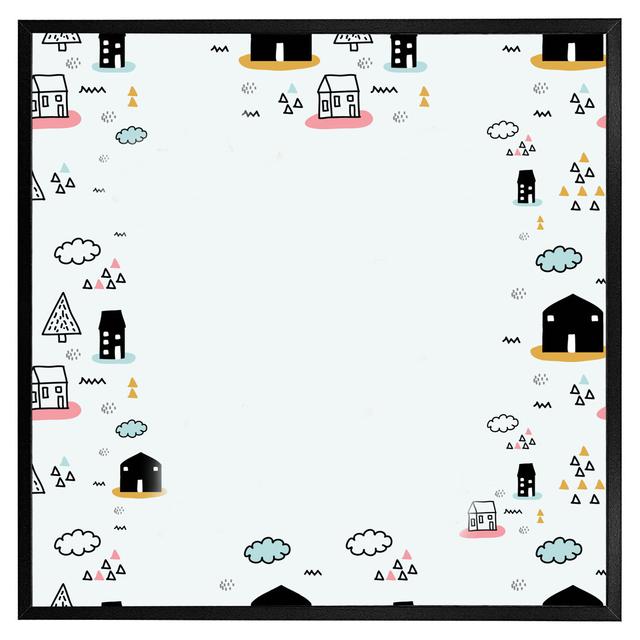 Melisande Scandy Doodle - Print ClassicLiving Frame Option: Black, Size: 41cm H x 41cm W x 4cm D on Productcaster.