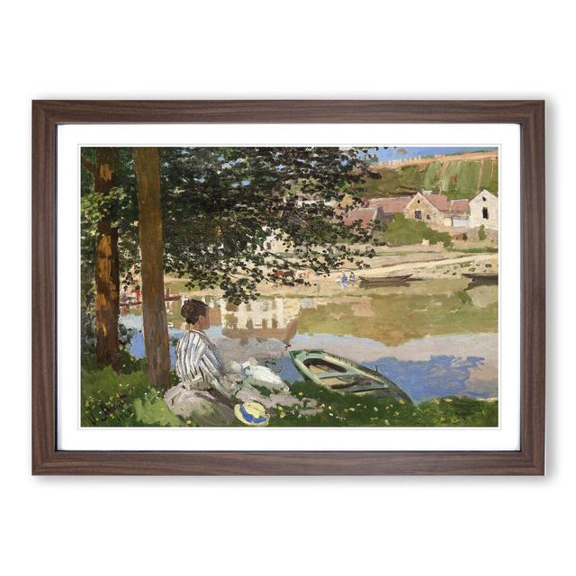 On the Bank of the Seine by Claude Monet - Picture Frame Painting East Urban Home Frame Option: Walnut Framed, Size: 27cm H x 36cm W x 2cm D on Productcaster.