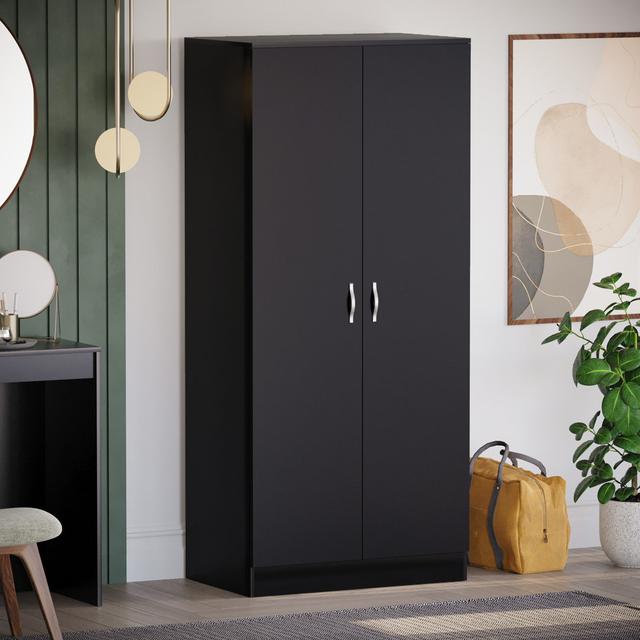 Maybery 2 Door Wardrobe Hashtag Home Finish: Black on Productcaster.