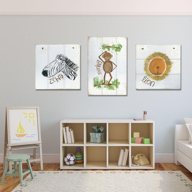 Happy Monkey by Erin Burston - Wrapped Canvas Painting Print East Urban Home Size: 122 cm H x 81 cm W x 4 cm D on Productcaster.