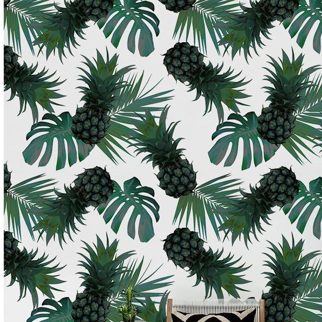 Blauser Pineapple Leaves Pineapple Wallpaper 17 Stories Size: 290 x 290cm on Productcaster.