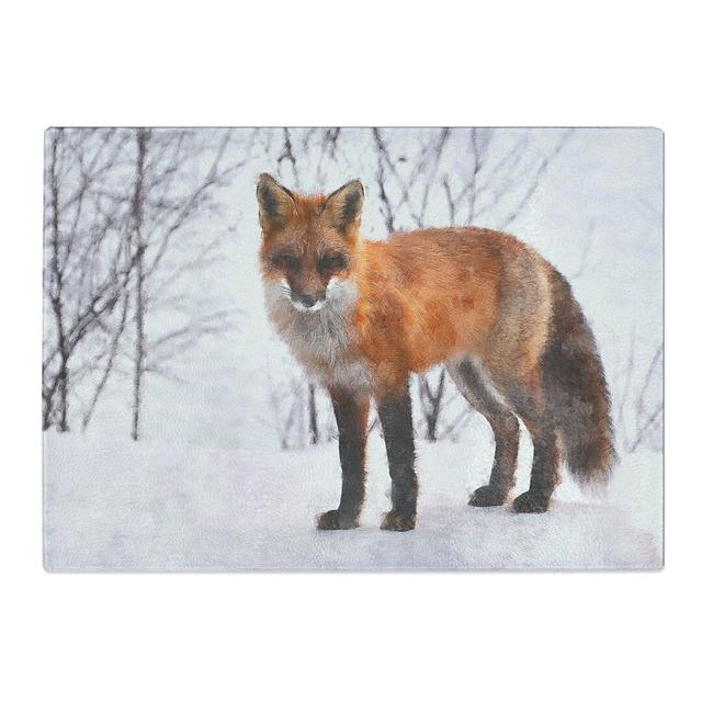 Red Fox in Winter Vol.2 Painting Chopping Board East Urban Home Size: 0.4cm H x 20cm W x 28.5cm L on Productcaster.