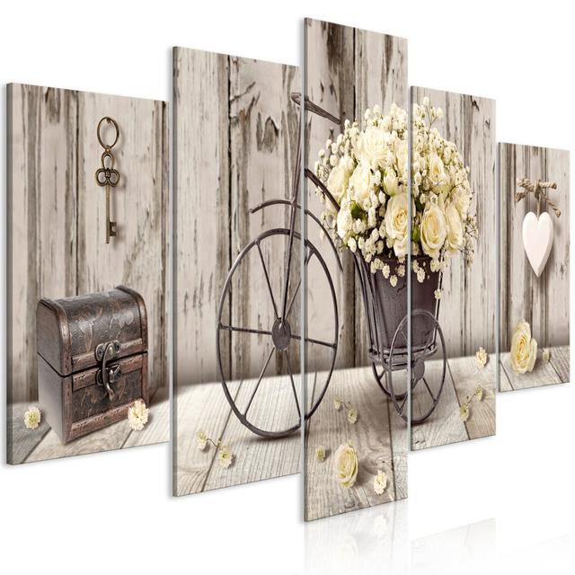 Canvas Print - Secret Bouquet (5 Parts) Wide Canora Grey Size: 50cm H x 100cm W on Productcaster.