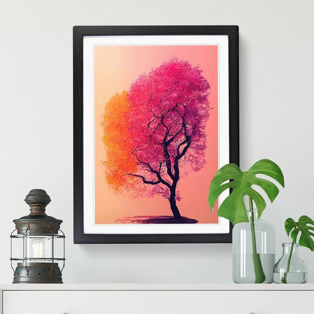 Surreal Peach Blossom Tree - Single Picture Frame Print Marlow Home Co. Size: 46cm H x 34cm W x 2cm D, Frame Option: Oak on Productcaster.