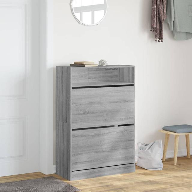 12 Pair Shoe Storage Cabinet Metro Lane Finish: Grey Sonoma on Productcaster.