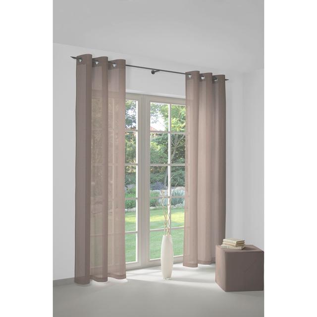 Pearce Eyelet Room Darkening Single Curtain Latitude Run Colour: Brown, Size: 245 W x 132 D cm on Productcaster.