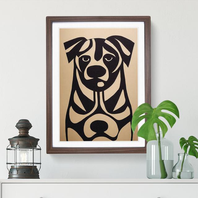 Dog Stamp No.2 Abstract - Single Picture Frame Print Marlow Home Co. Size: 34cm H x 25cm W x 2cm D, Frame Colour: Brown Framed on Productcaster.